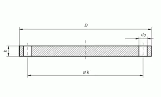 Blind flange dimension EN 1092 type 05