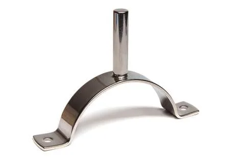 Pipe clamp set 25x3mm with stift polished 304/V2A