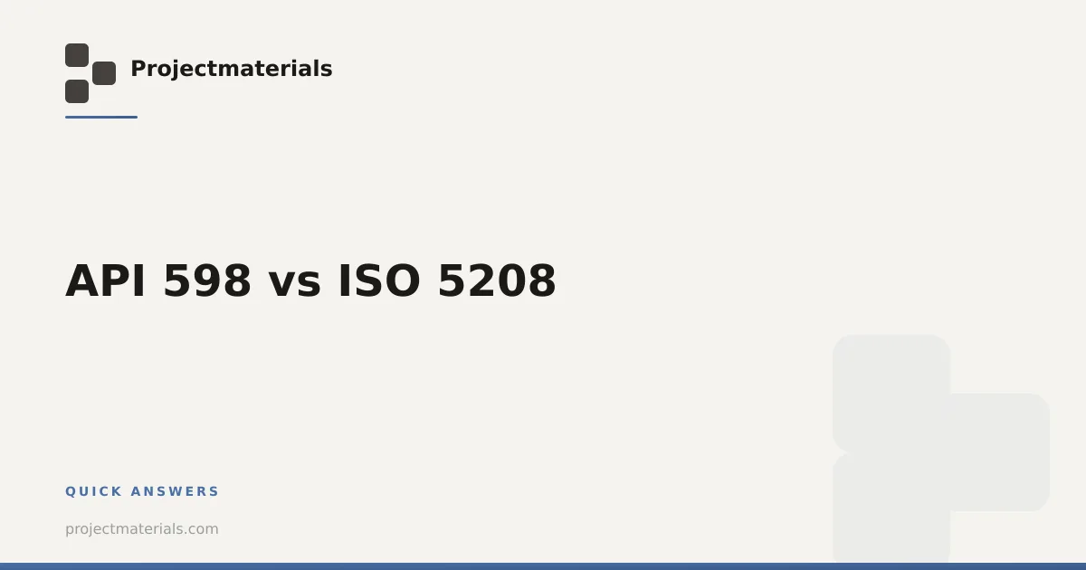 API 598 vs ISO 5208 | Projectmaterials