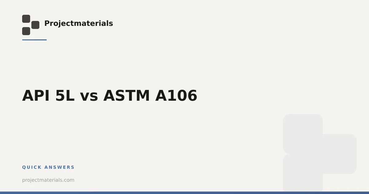 API 5L vs ASTM A106 | Projectmaterials