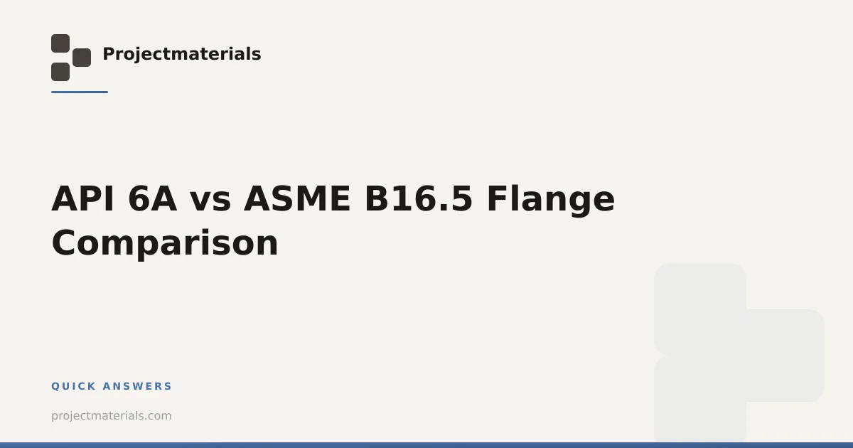 API 6A vs ASME B16.5 Flange Comparison | Projectmaterials