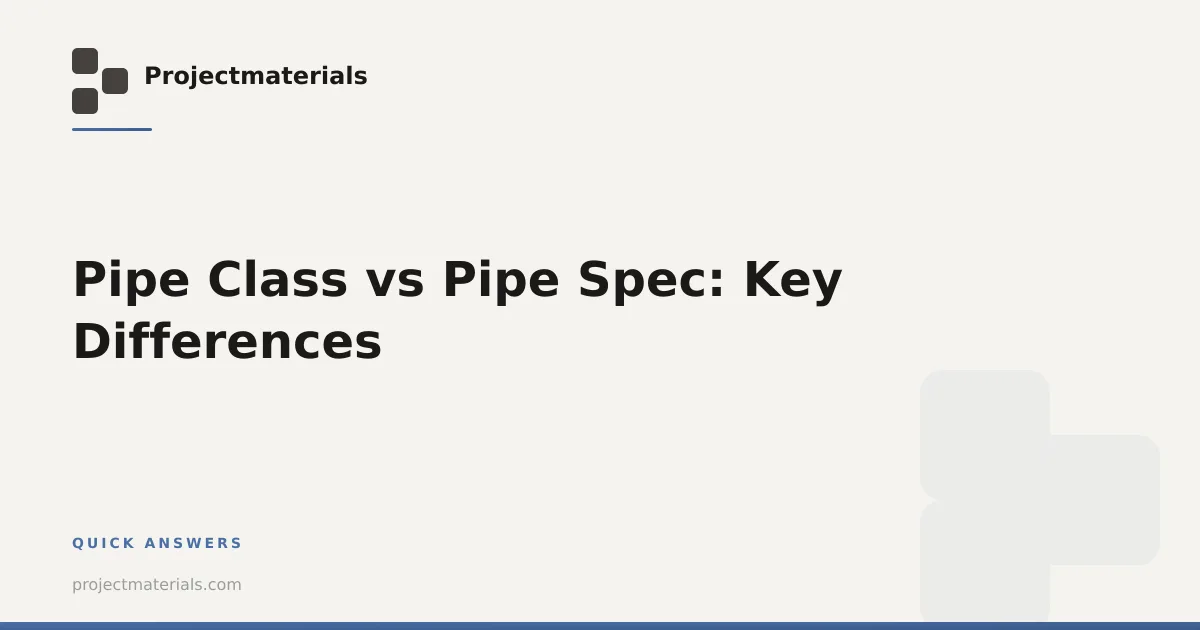 Pipe Classfication Pipe Class vs Pipe Spec: Key Differences | Projectmaterials