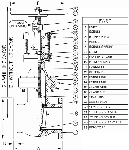 Gate valve parts